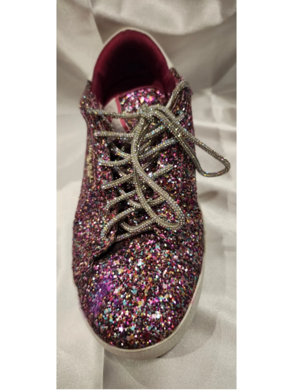 Kate Spade Glitter Sneakers, Purple and White